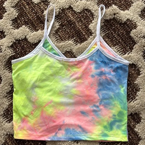 Colorful Tie-Dye Women's Crop Top - Picture 7 of 7